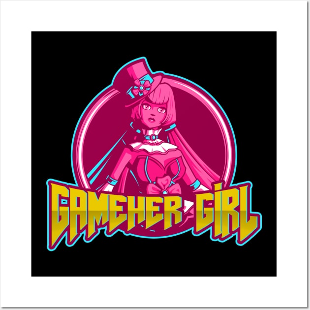 Level Up Your Style with Neon Gamer Girl Wall Art by Life2LiveDesign